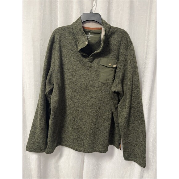 Woolrich Mens Green 1/4 Snap Pullover Sweater Size XL NWOT - Picture 1 of 6